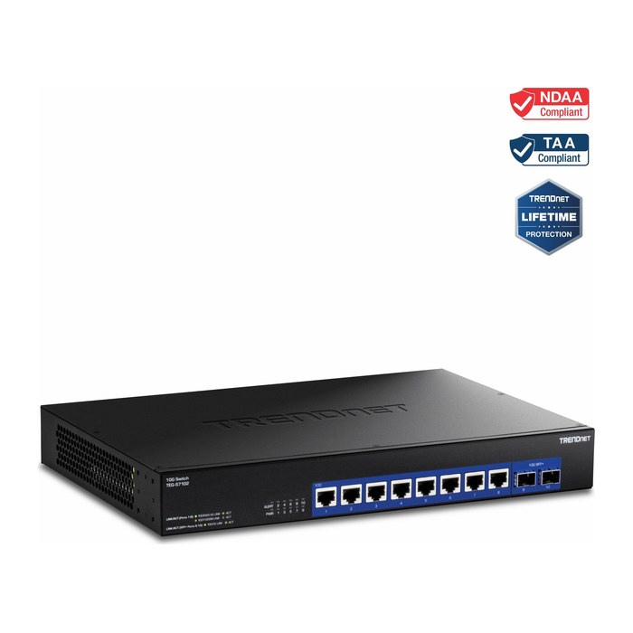 TRENDnet Switch 10-Port 10G Unmanaged 2x10G SFP+ RackM