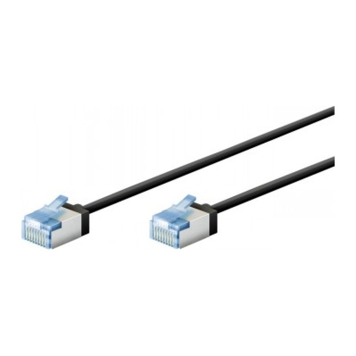 goobay RJ-45 Netzwerkkabel 1,0 m schwarz bis zu 10,00 Gbit/Sek. bis zu 500 MHz, 1 St.