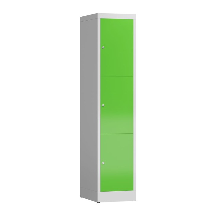 ClassiX Schließfachschrank gelbgrün, lichtgrau X-523315, 3 Schließfächer 41,5 x 50,0 x 180,0 cm