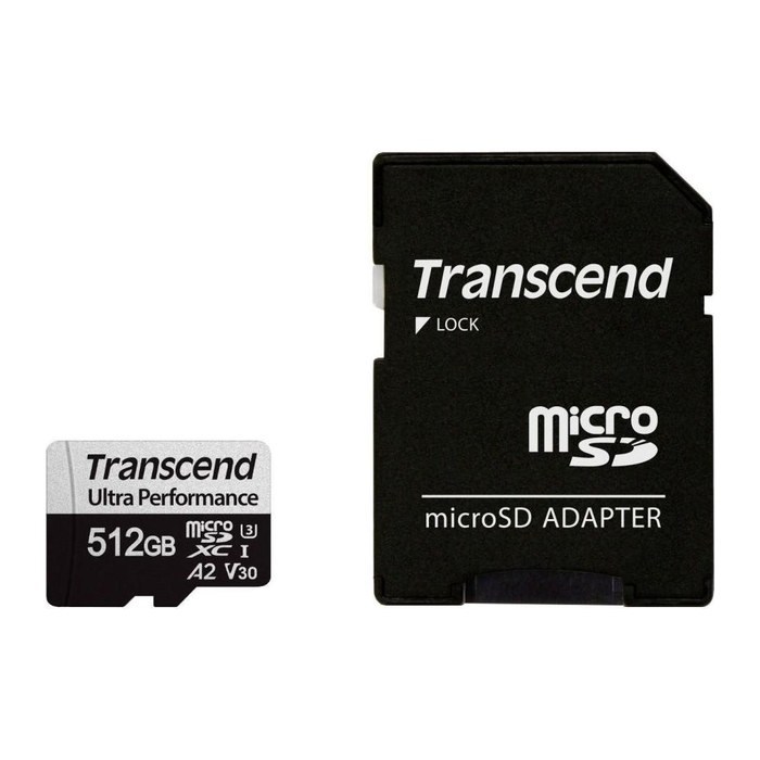 SD microSD Card 512GB Transcend SDXC USD340S w/Adapter