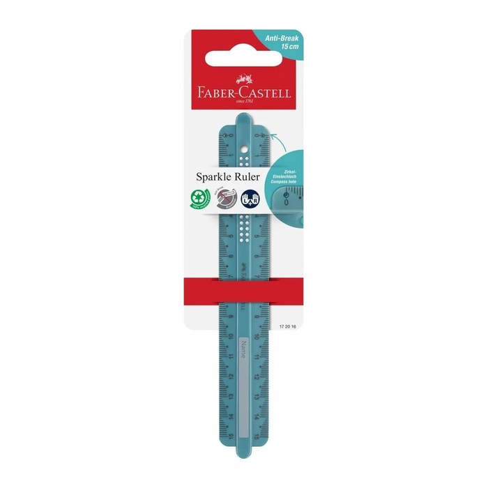 FABER-CASTELL Lineal Sparkle ocean 15,0 cm, ocean