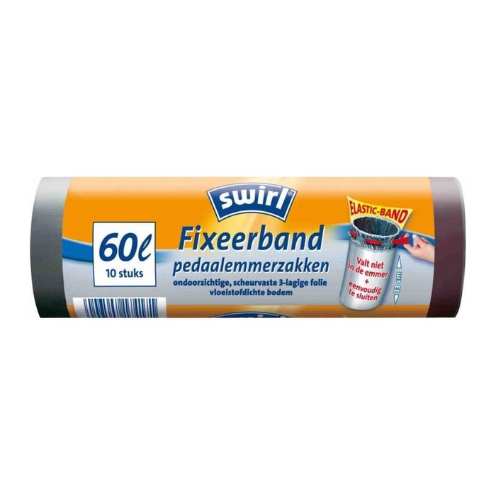 swirl® Müllbeutel Reißfest & Dicht 5022 60,0 l schwarz, 10 St.
