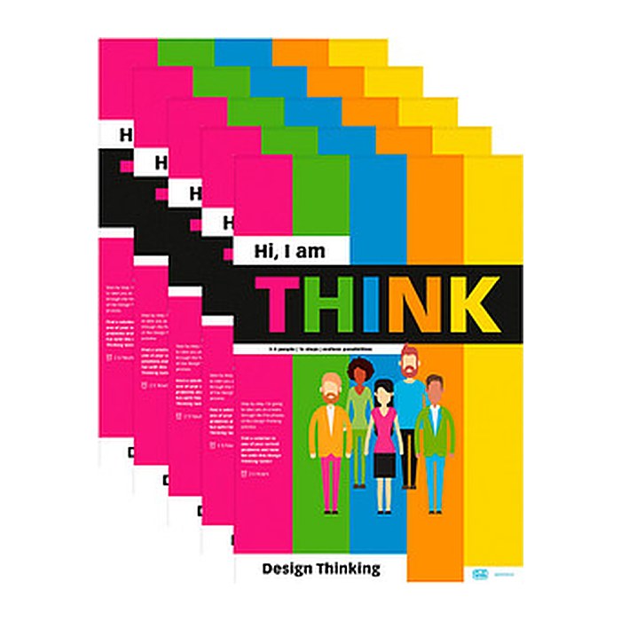 PLAYROOM Flipchart-Arbeitsblöcke Think Flip EN Workshopvorlage 65,0 x 97,0 cm, 14 Blatt (80 g/qm), 5 Blöcke