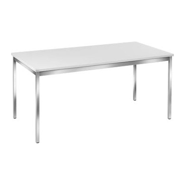 SODEMATUB Mehrzwecktisch weiß rechteckig, Vierkantrohr chrom, 160,0 x 80,0 x 74,0 cm