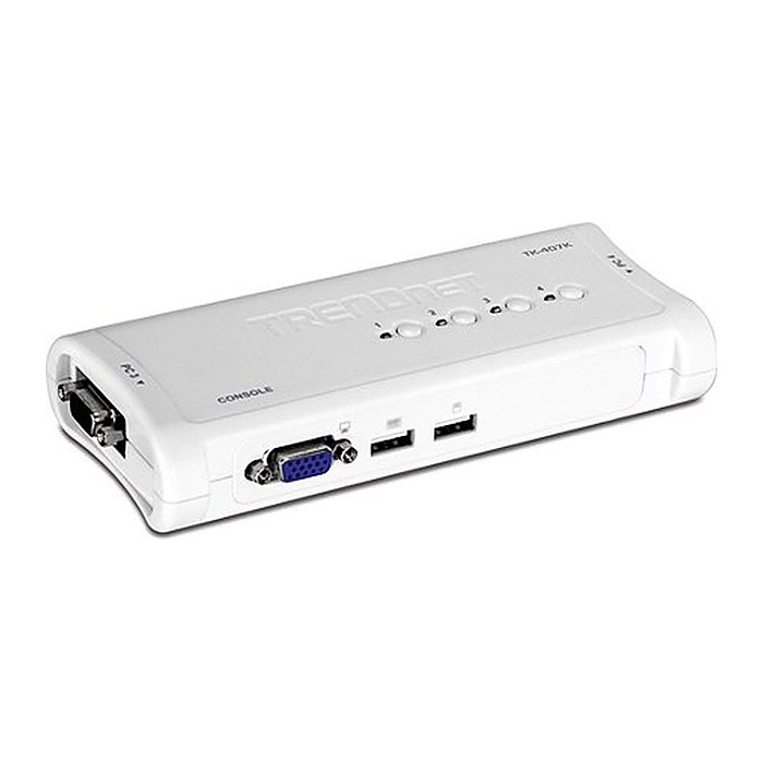 TRENDnet KVM Switch 4-Port VGA/USB mit Kabeln