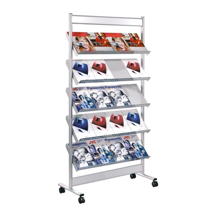 Kerkmann Prospektständer Artline silber DIN A4 20 Fächer 93,0 x 35,0 x 170,0 cm, 1 St.