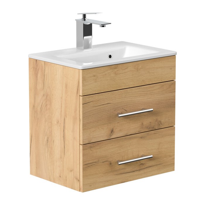 POSSEIK Waschbecken mit Unterschrank PORTUS SLIMLINE 500 eiche gold 50,0 x 36,0 x 49,6 cm