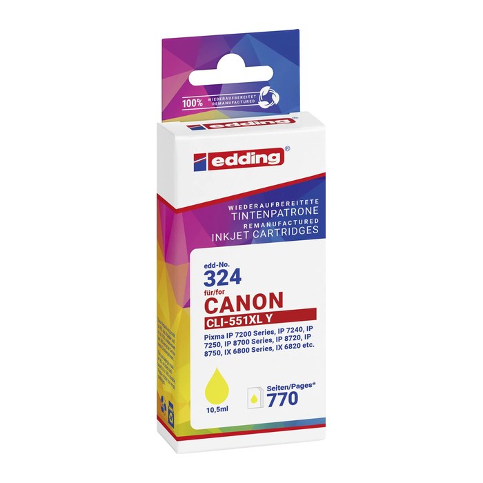 edding EDD-324 gelb Druckerpatrone kompatibel zu Canon CLI-551 XL