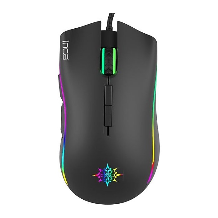 INCA Gaming Maus RGB/ 6400DPI/ 7Tasten/USB 1.60m schwarz retail