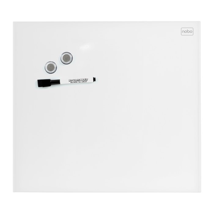 nobo Glas-Magnettafel 30,0 x 30,0 cm brillant weiß