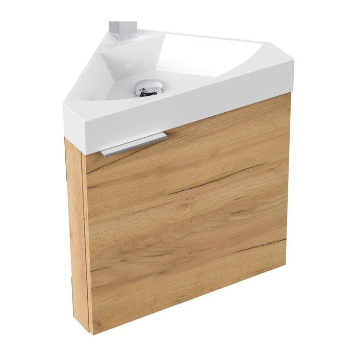 POSSEIK Waschbecken mit Unterschrank DELTA SLIMLINE eiche gold 52,0 x 37,0 x 55,0 cm
