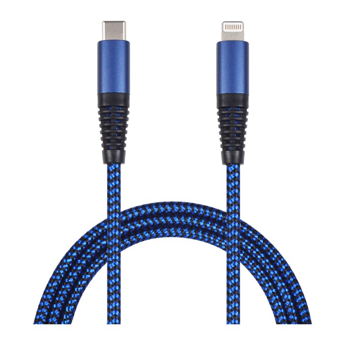 2GO USB Lade-/Datenkabel Type-C - Lightning Nylon 1m blau