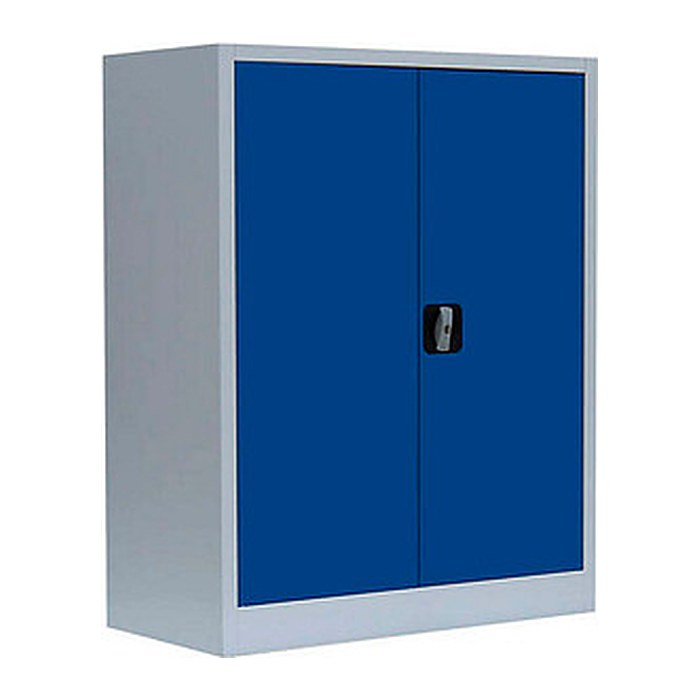 LÜLLMANN Stahlschrank 530311 enzianblau, lichtgrau 2 Fachböden 80,0 x 38,3 x 100,0 cm, aufgebaut, 1 St.