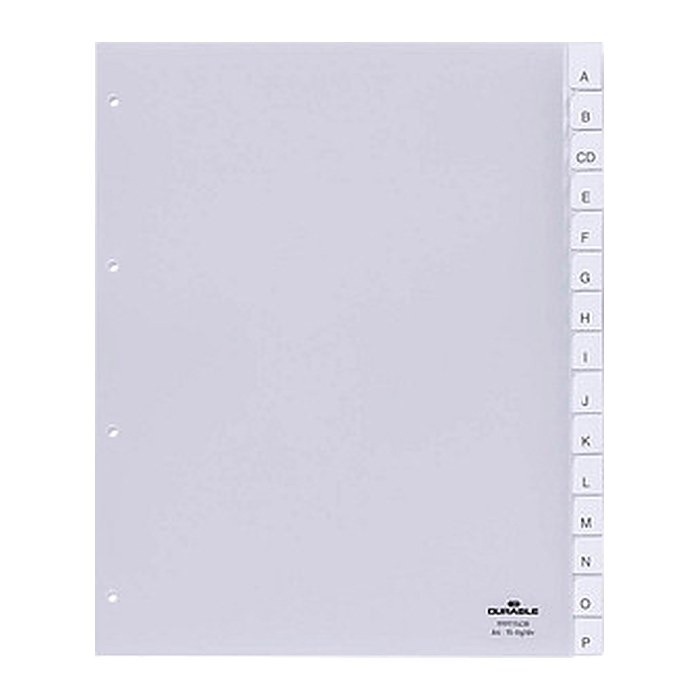 DURABLE Ordnerregister DIN A4 Vollformat, Überbreite blanko transparent 15-teilig, 1 Satz