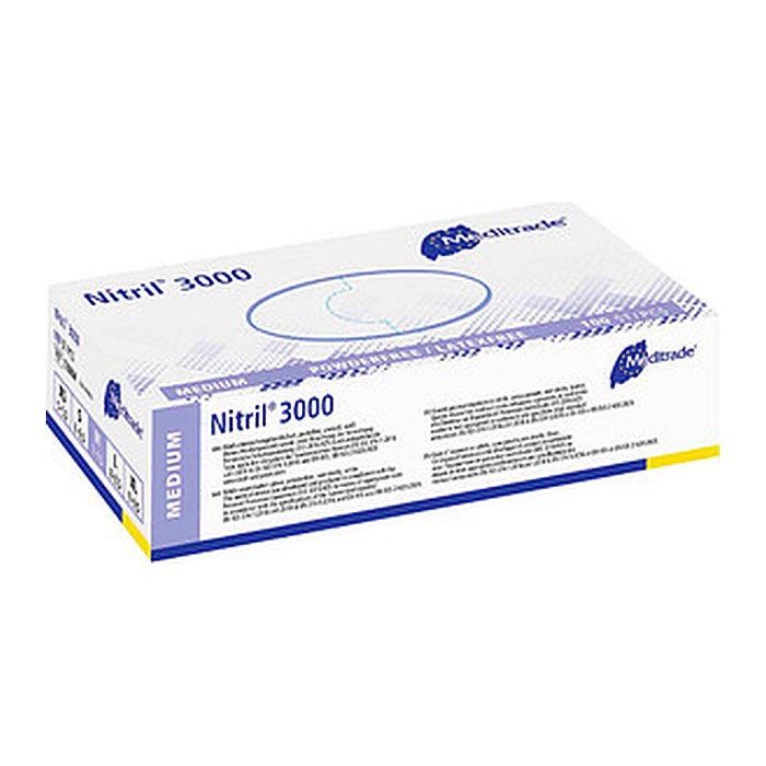Meditrade® unisex Einmalhandschuhe Nitril® 3000 weiß Größe M, 100 St.