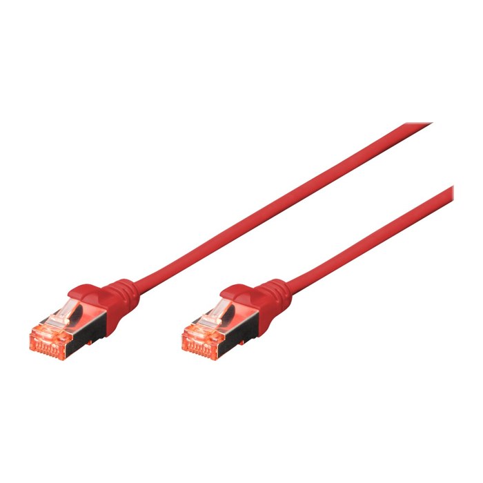 DIGITUS Patchkabel Cat6 S/FTP 2xRJ45 3.0m rot Hebelschutz Polybeutel