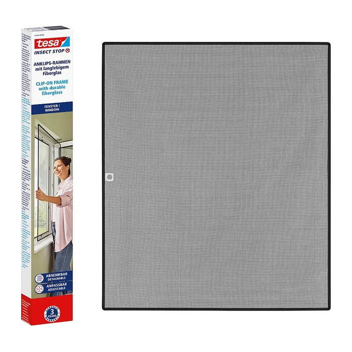 tesa Fliegengitter Insect Stop Clip On anthrazit 1,0 x 1,2 m