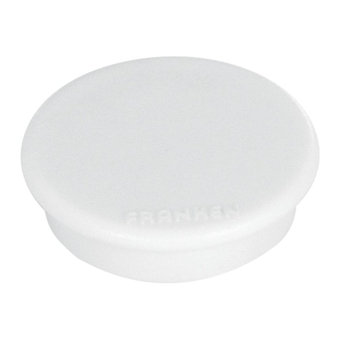 FRANKEN Haftmagnet Magnete weiß, Kunststoff Ø 3,2 x 0,7 cm, 10 St.