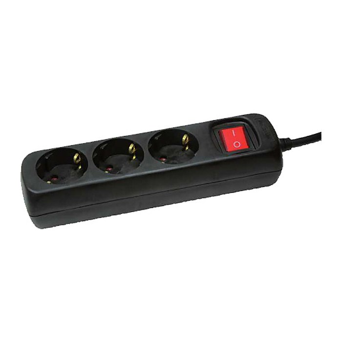 Logilink Steckdosenleiste 3-fach, 1,4m, schwarz m. Schalter