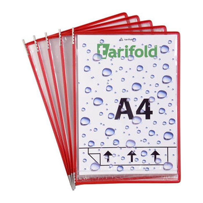 tarifold Sichttafeln Dry Pocket DIN A4 rot, Öffnung unten, 10 St.
