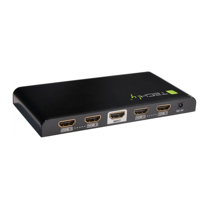 Techly HDMI Splitter 4K, UHD, 3D, 4 Wege