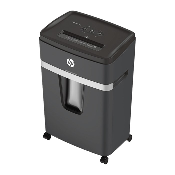 HP Pro Shredder 18CC Aktenvernichter mit Partikelschnitt P-4, 4 x 35 mm, bis 18 Blatt, schwarz