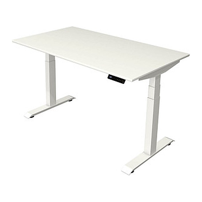 Kerkmann Move 4 elektrisch höhenverstellbarer Schreibtisch weiß rechteckig, T-Fuß-Gestell weiß 140,0 x 80,0 cm