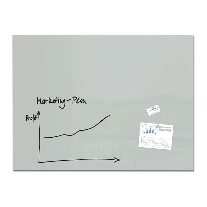 SIGEL Glas-Magnettafel Artverum 120,0 x 90,0 cm grau