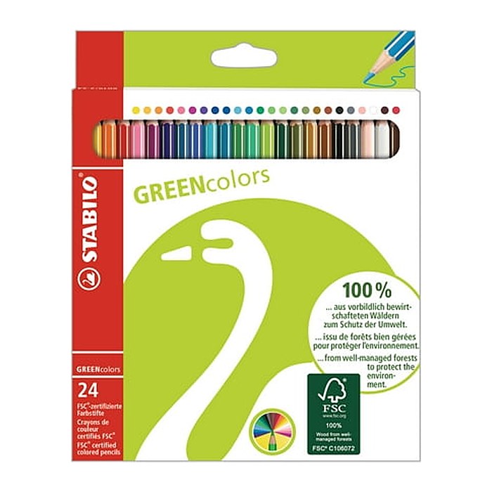 STABILO GREENcolors Buntstifte farbsortiert, 24 St.