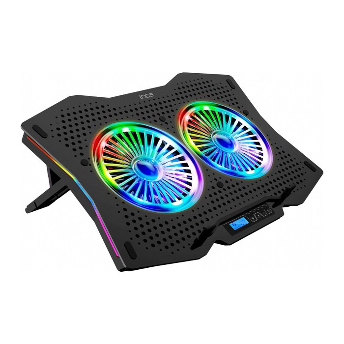 INCA Notebook Kühler 2x 115x15mm Lüfter/RGB/1200RPM/2xUSB sw retail