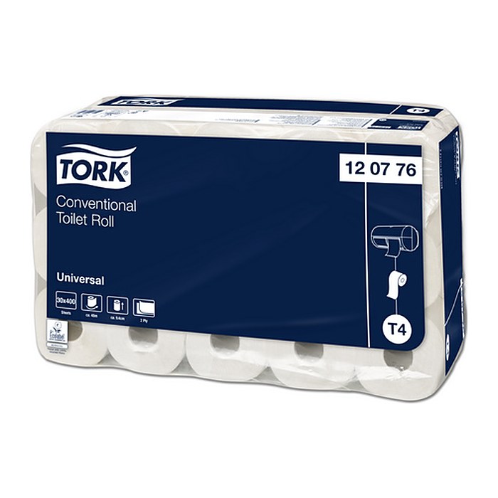 TORK Toilettenpapier T4 Universal 2-lagig Recyclingpapier, 30 Rollen