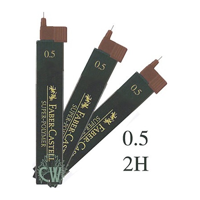 FABER-CASTELL SUPER-POLYMER Feinminen-Bleistiftminen schwarz 2H 0,5 mm, 12 St.