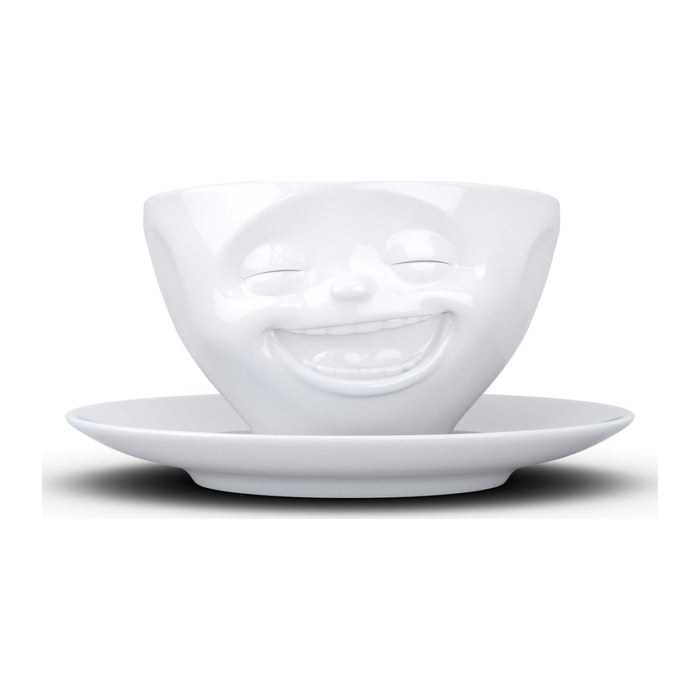 FIFTYEIGHT Kaffeetasse 200ml - Lachend weiß