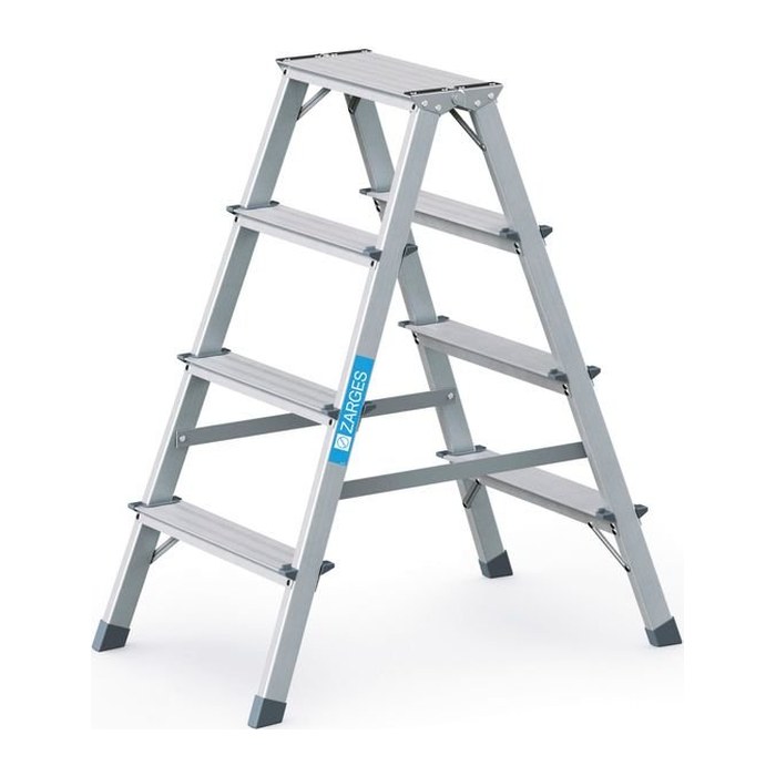 ZARGES Stehleiter beidseitig Scana B silber 2x 4 Stufen, H: 94,0 cm