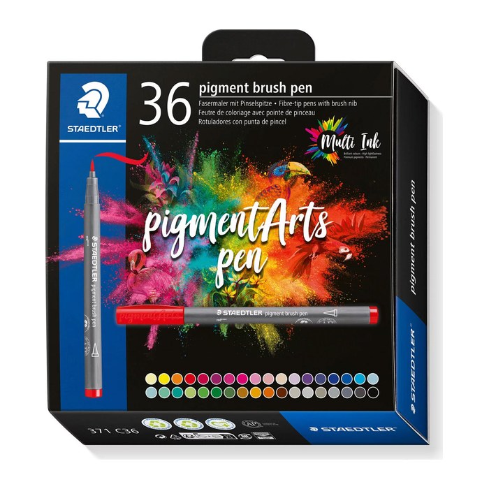 STAEDTLER MultiInk Pigment Arts brush pen 36er-Set sort. retail