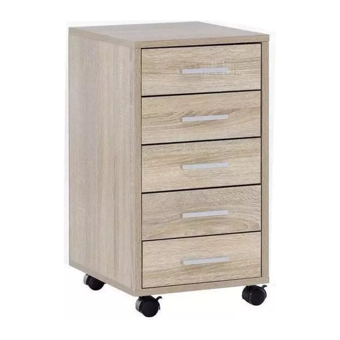 WOHNLING Rollcontainer sonoma-eiche 5 Auszüge 33,0 x 38,0 x 63,0 cm