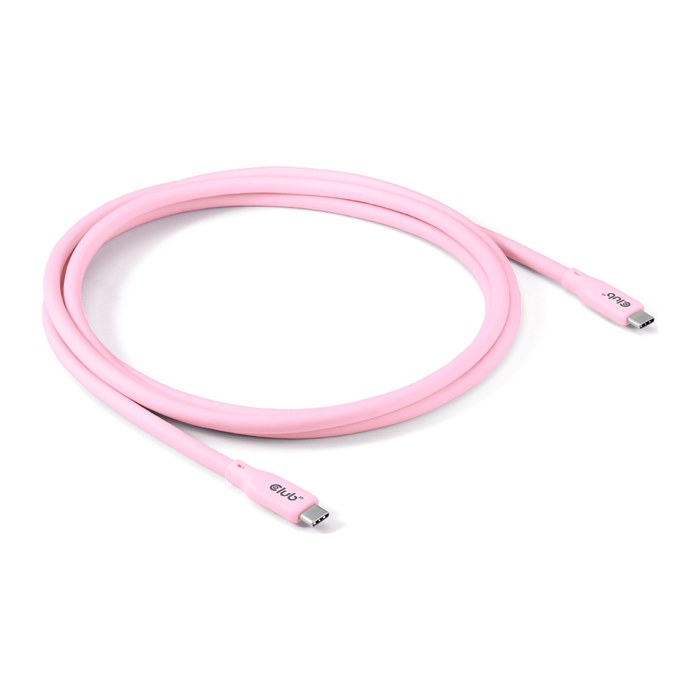 Club3D Lifestyle USB-C Kabel PD 240W,20Gbps 2m rosa St/St retail
