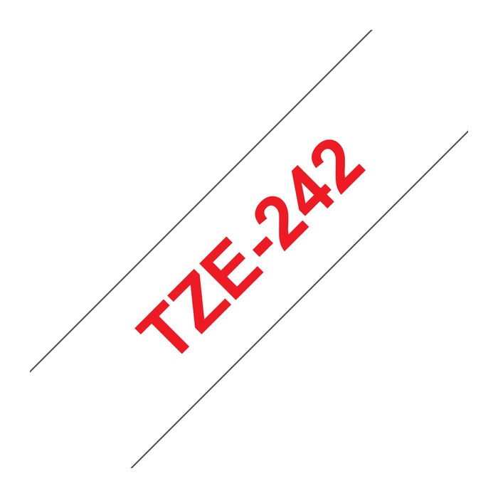brother Schriftband TZe-242 TZE242, 18 mm, rot auf weiß, 1 St.
