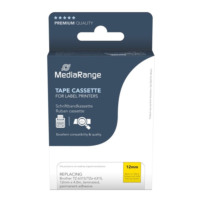 MediaRange Schriftbandka. Brother TZ-631S/TZe-631S 12mm 4m s