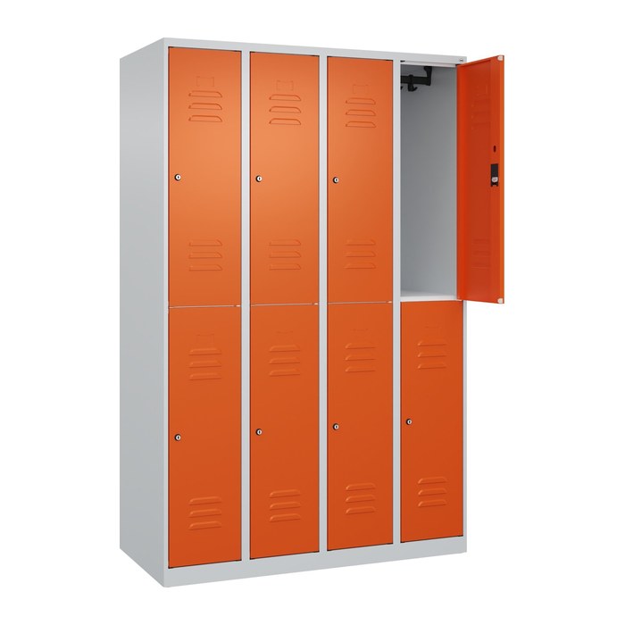 CP Spind Classic Plus reinorange, lichtgrau 080300-40 S10061, 8 Schließfächer 120,0 x 50,0 x 185,0 cm