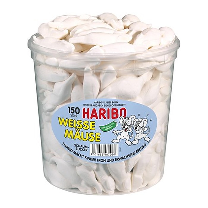 HARIBO WEISSE MÄUSE 1050,0 g, 150 St.