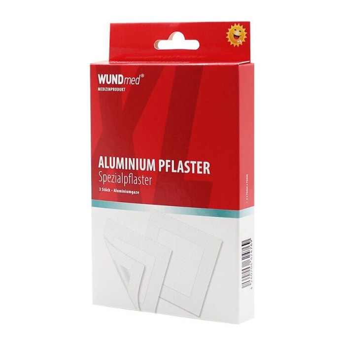WUNDmed® Pflaster Aluminium XL 03-005 grau 7,5 x 7,5 cm, 3 St.