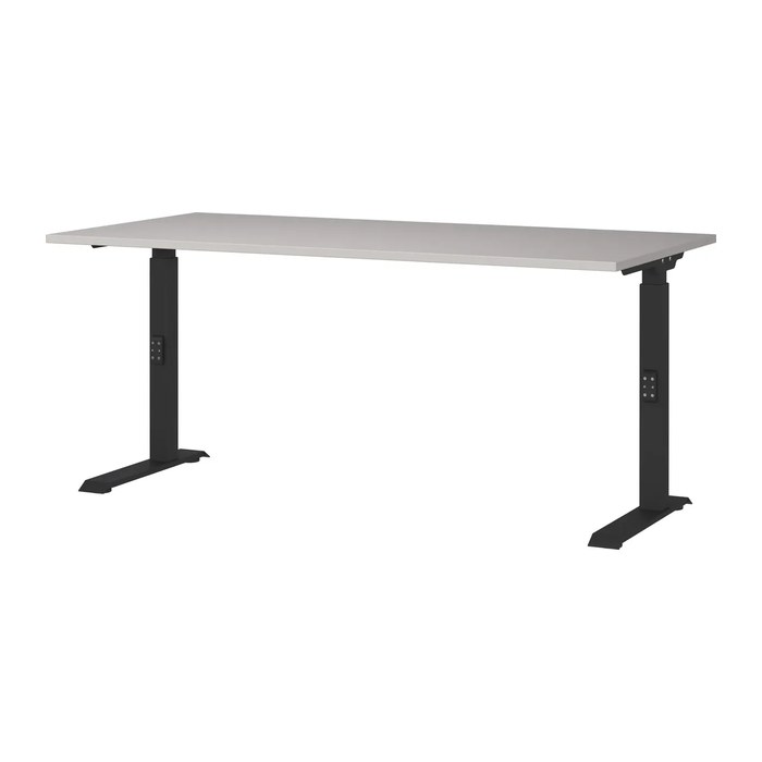GERMANIA DOWNEY höhenverstellbarer Schreibtisch kaschmir rechteckig, C-Fuß-Gestell schwarz 160,0 x 80,0 cm