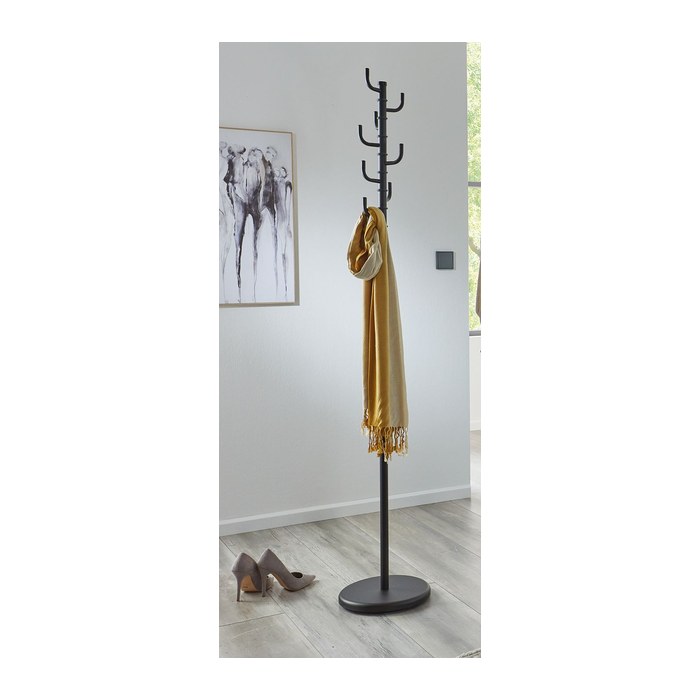 HAKU Möbel Kleiderständer 17544 schwarz Metall 8 Haken 29,0 x 170,0 cm, 1 St.