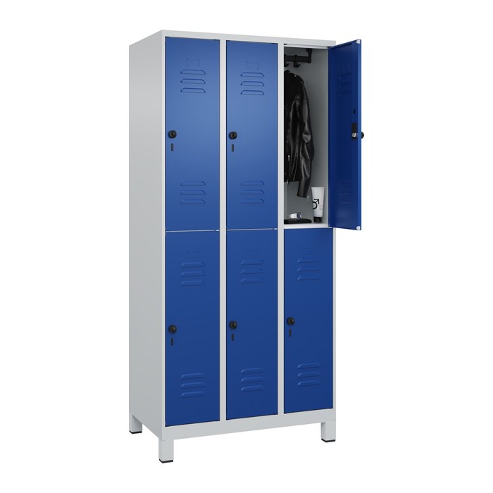 CP Spind Classic Plus enzianblau, lichtgrau 080310-30 S10003, 6 Schließfächer 90,0 x 50,0 x 195,0 cm