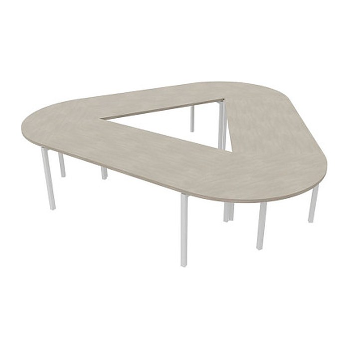 Quadrifoglio Konferenztisch Idea+ beton Trapezform, Vierkantrohr alu, 320,0 x 298,0 x 74,0 cm