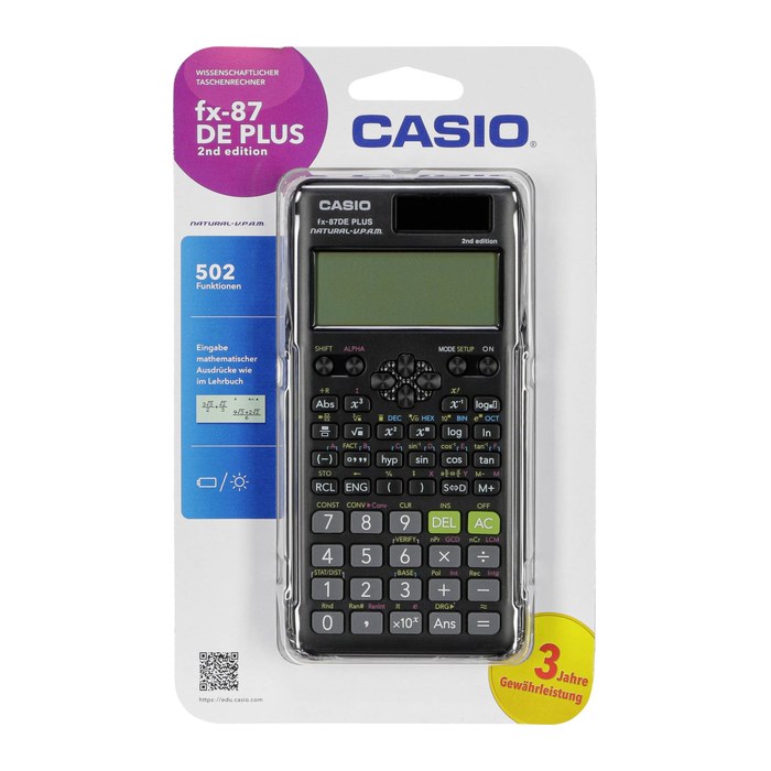 CASIO FX-87DE Plus-2 Wissenschaftlicher Taschenrechner schwarz