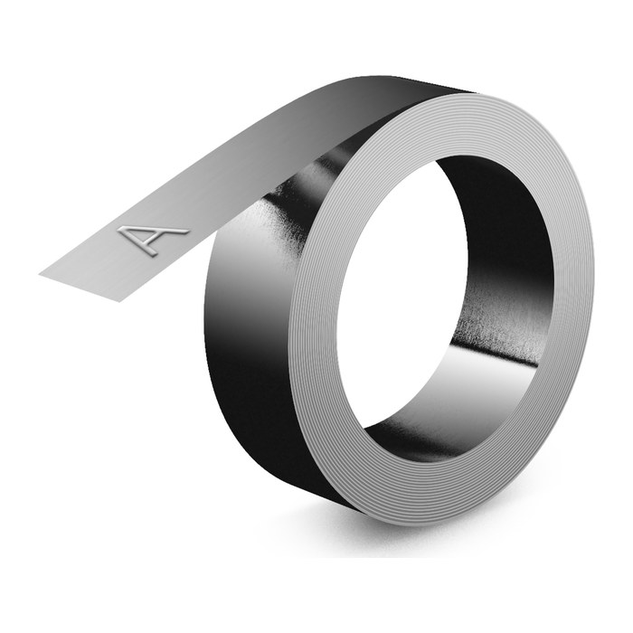 DYMO Metallprägeband RHINO  32500, 12 mm, weiß auf silber, 1 St.