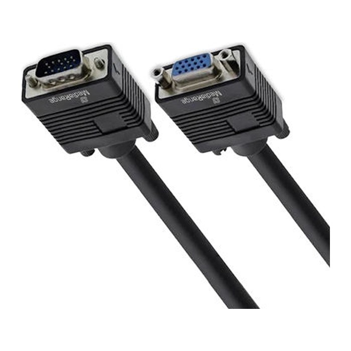 MediaRange VGA Verlängerungskabel, 2m, Schwarz