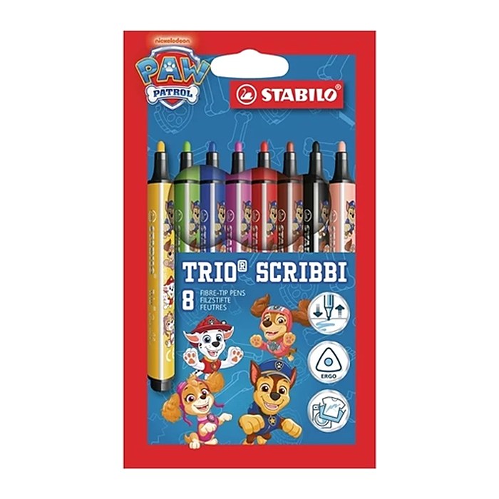 STABILO Trio Scribbi PAW Patrol Filzstifte farbsortiert, 8 Pack